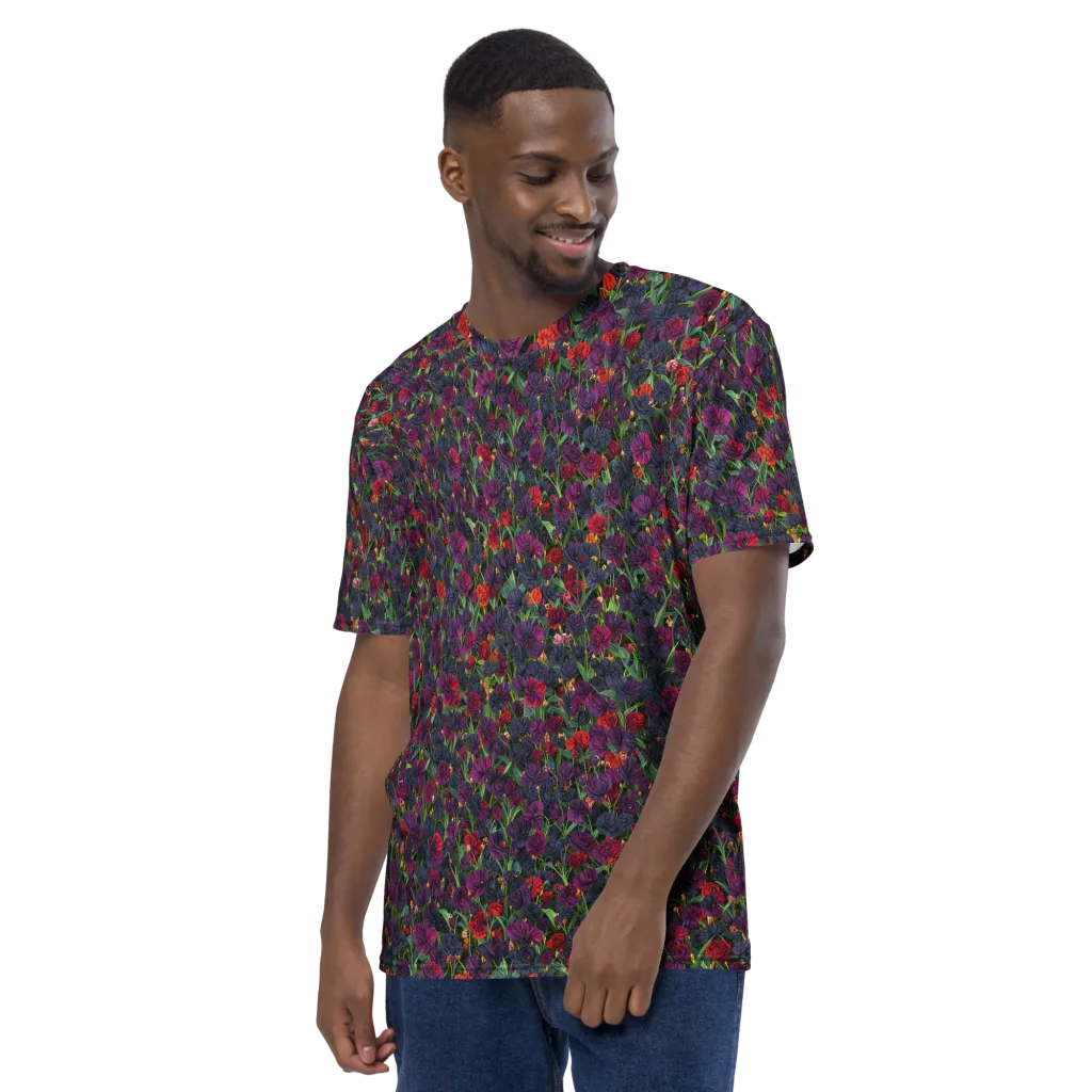 Velvet Nocturne on Men's Crew Neck T-Shirt — Left sleeve