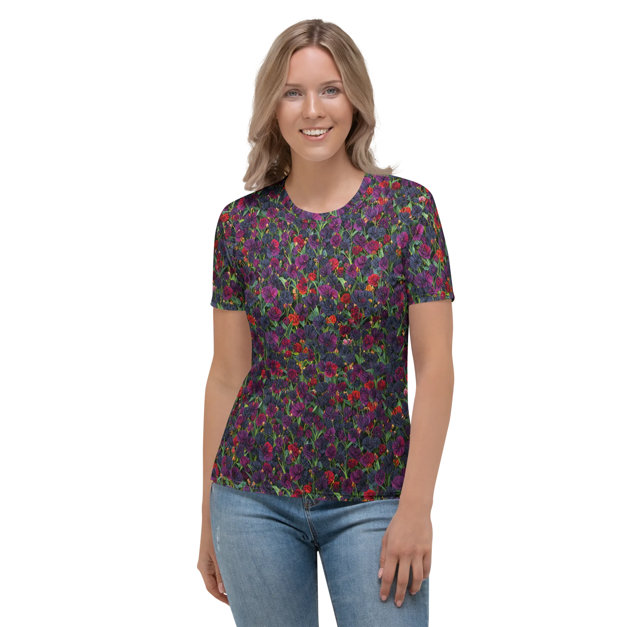 Velvet Nocturne on Women's Crew Neck T-Shirt — Front
