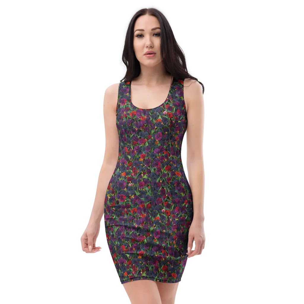 Velvet Nocturne on Bodycon Dress — Front