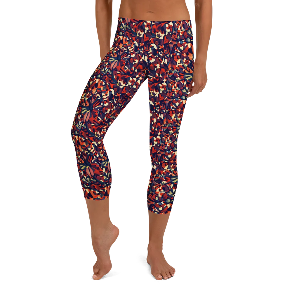 Ember Garden on Capri Leggings — Front