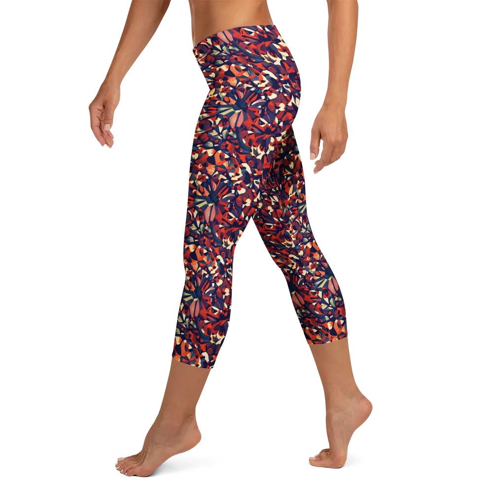 Ember Garden on Capri Leggings — Left