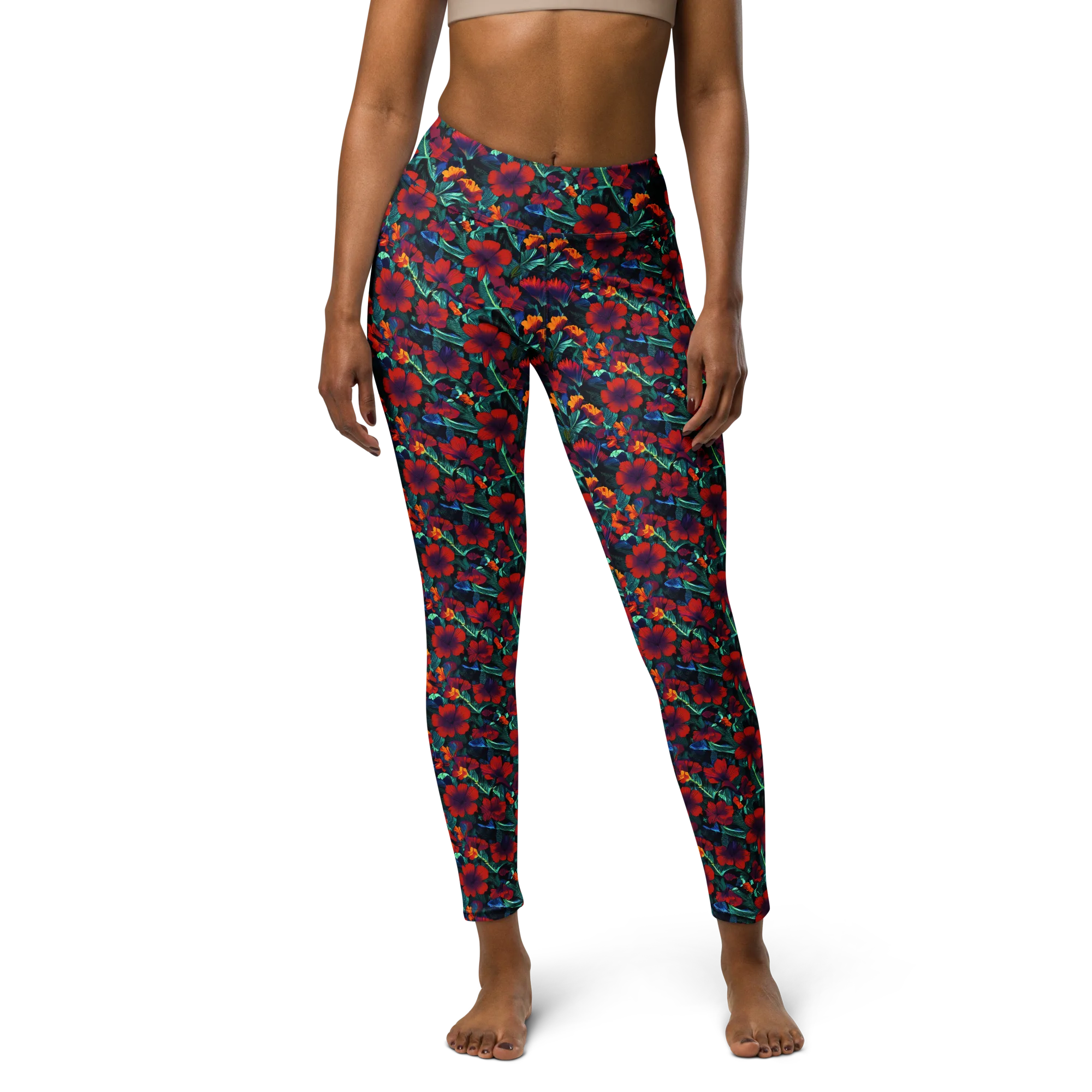 Crimson Jungle on Yoga Leggings — Print file
