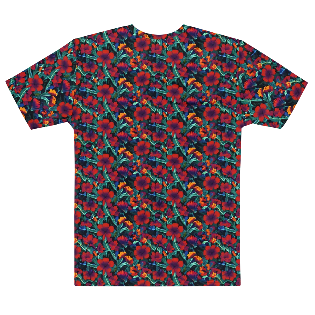 Crimson Jungle on Men's Cotton Crew Neck T-Shirt — Front print