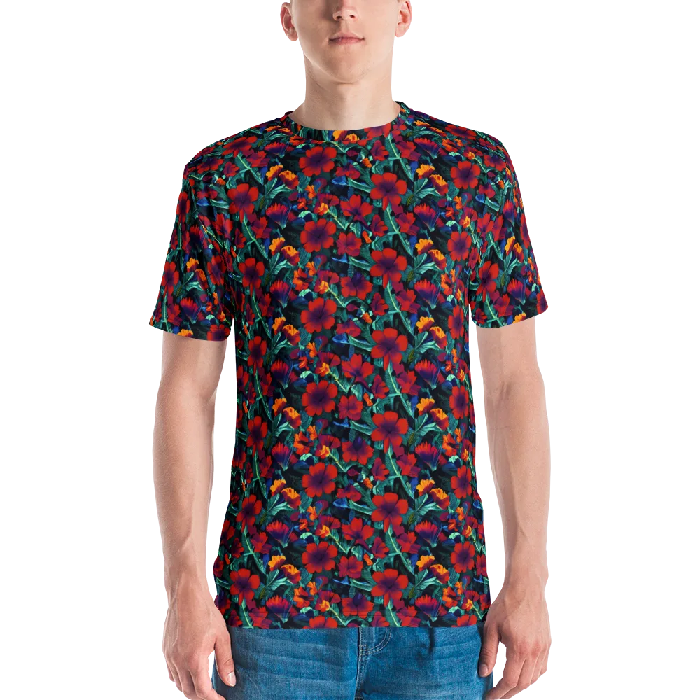 Crimson Jungle on Men's Crew Neck T-Shirt — Front