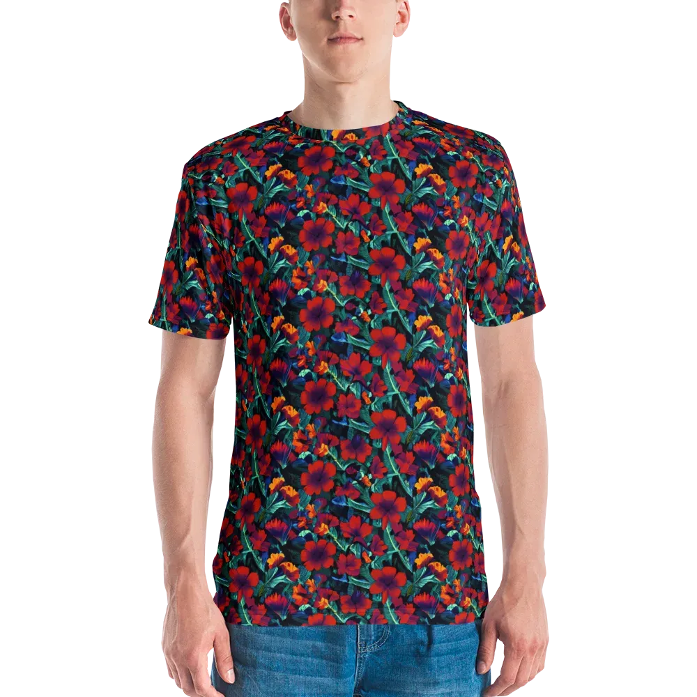 Crimson Jungle on Men's Crew Neck T-Shirt — Front