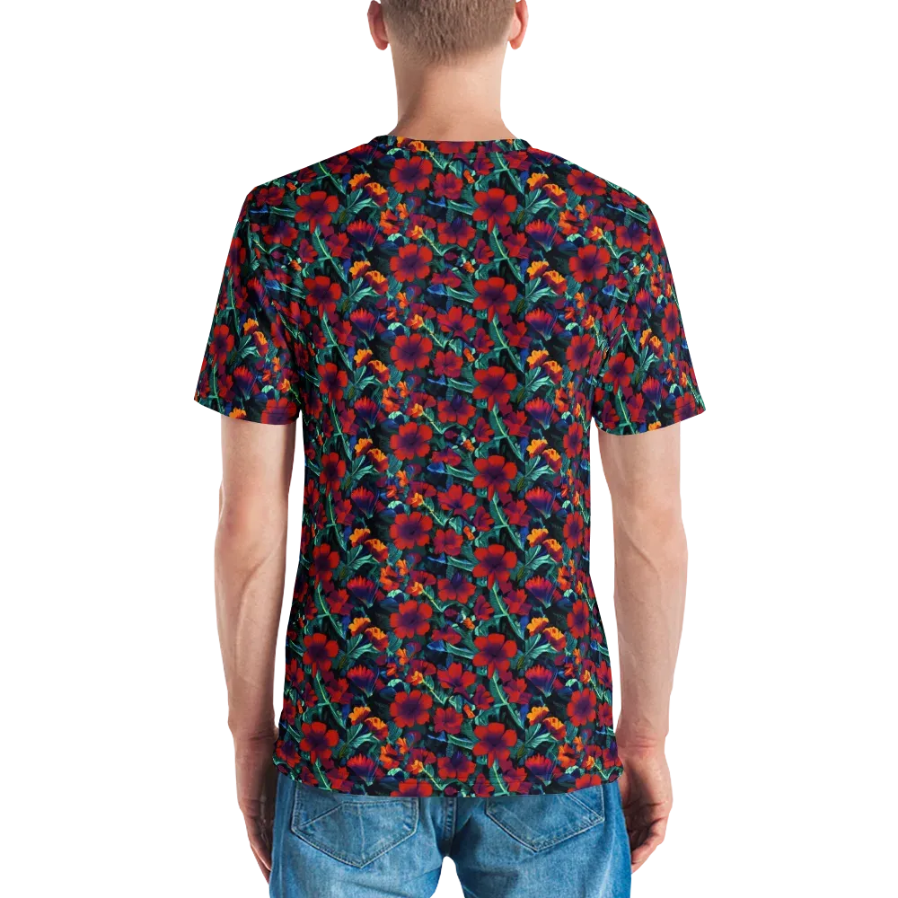 Crimson Jungle on Men's Crew Neck T-Shirt — Back