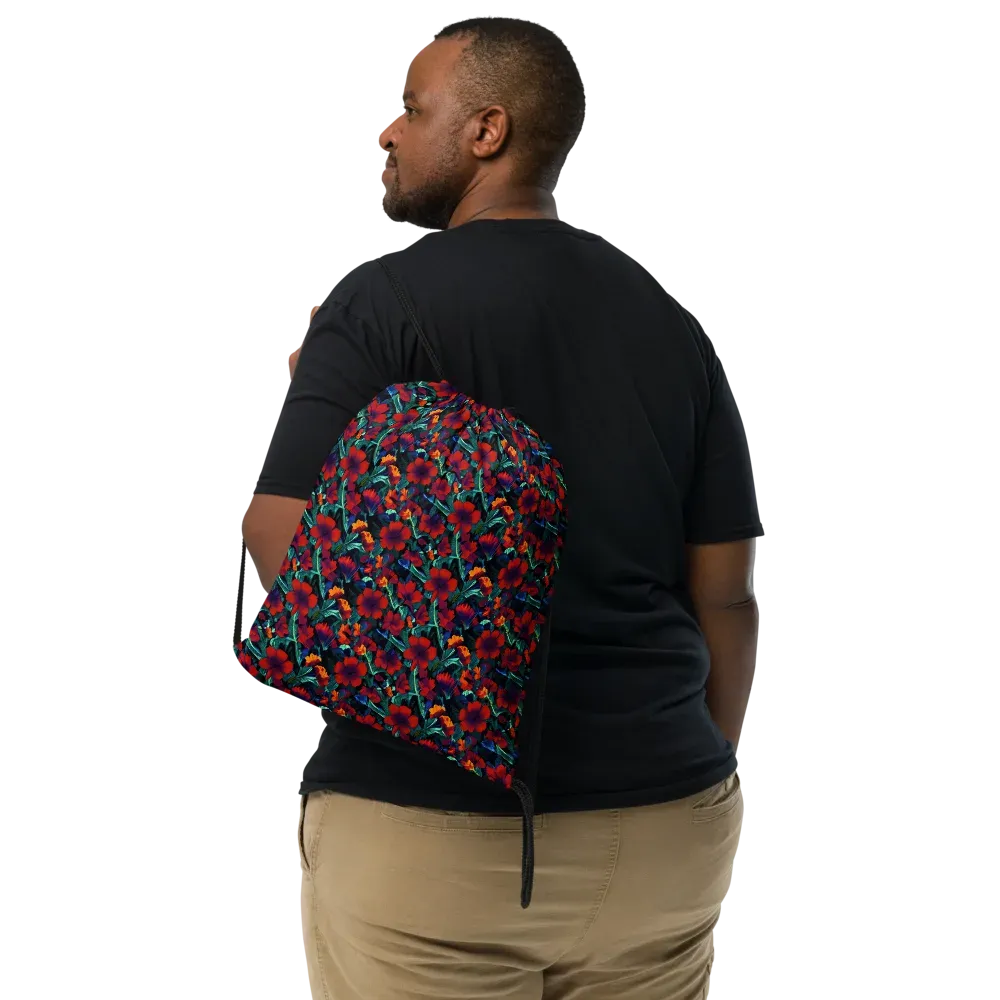 Crimson Jungle on Drawstring Bag — Print file