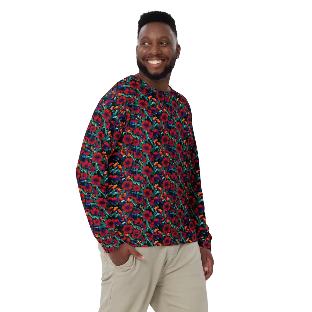 Crimson Jungle on Sweatshirt — Front print