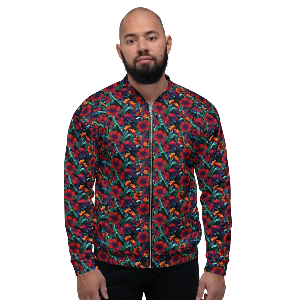 Crimson Jungle on Bomber Jacket — Front