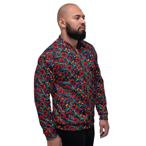 Crimson Jungle on a Bomber Jacket