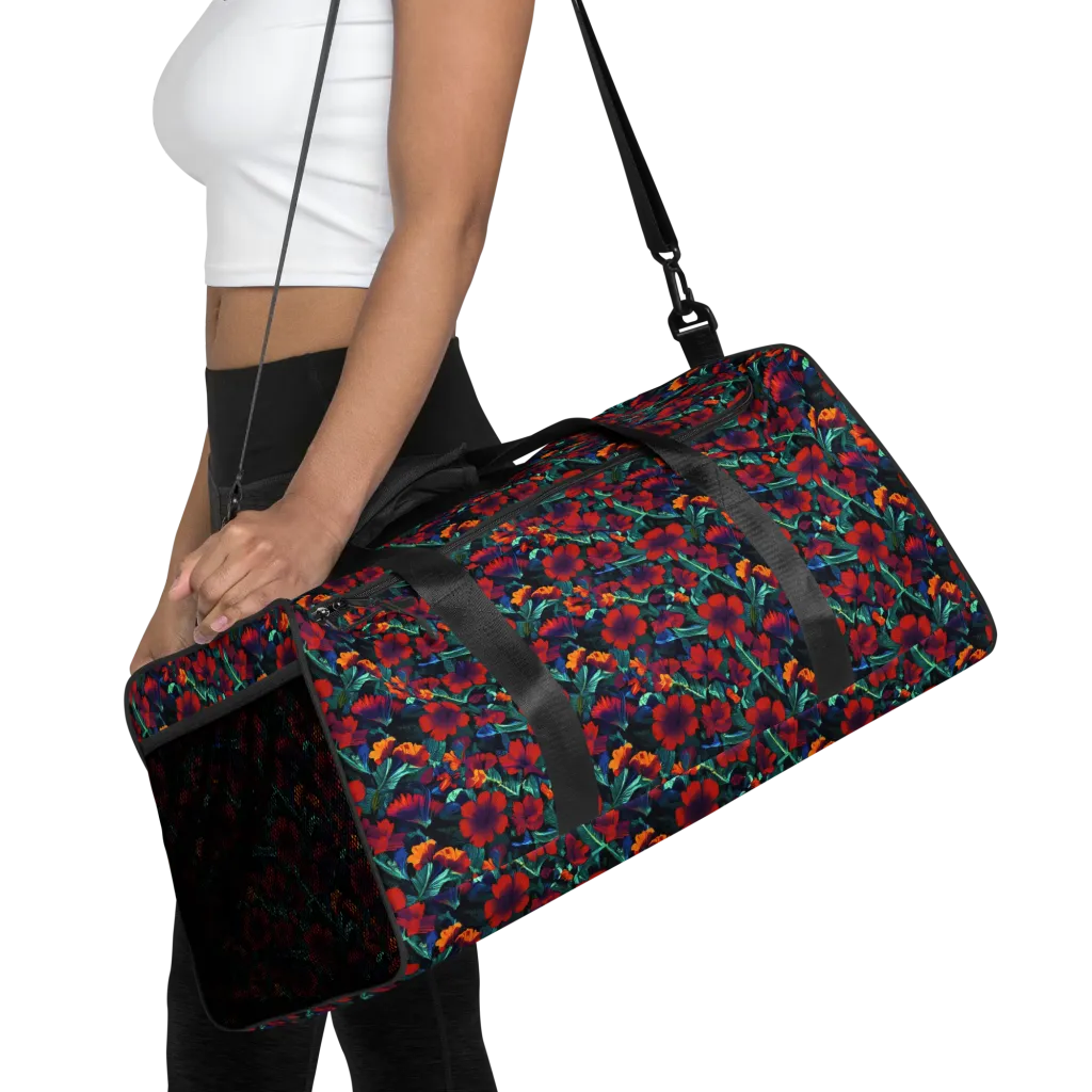 Crimson Jungle on Duffle Bag — Front