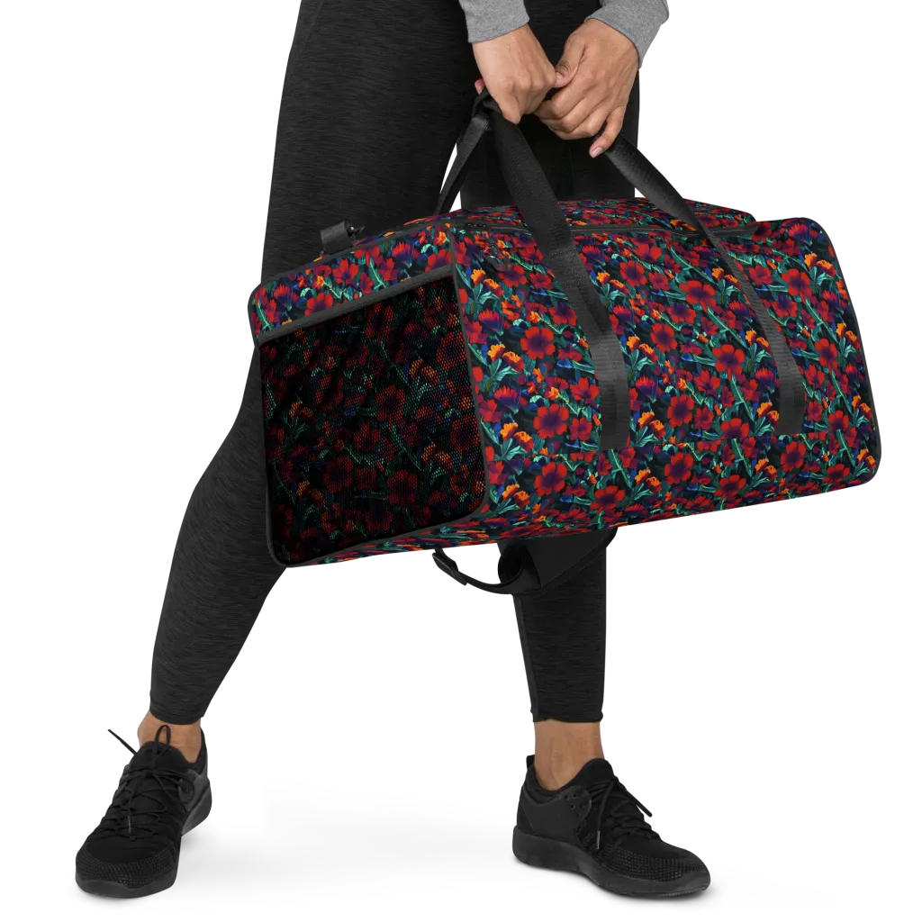 Crimson Jungle on Duffle Bag — Right Front