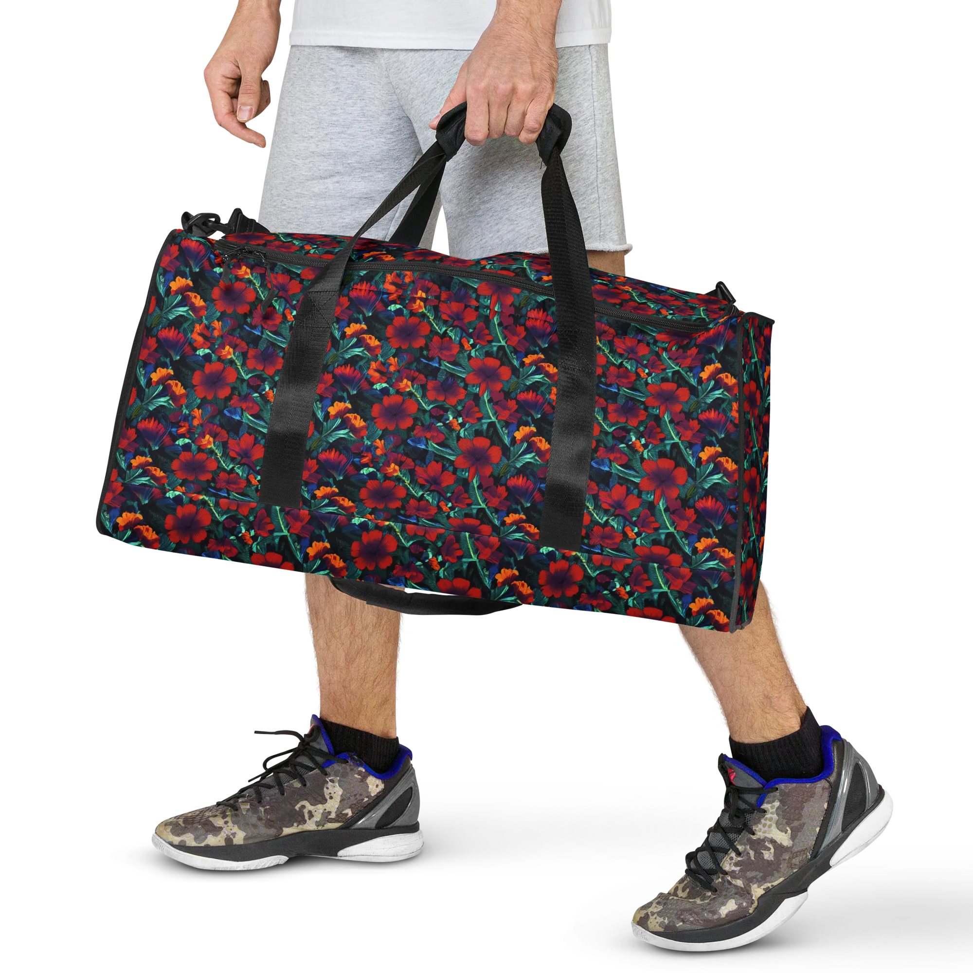Crimson Jungle on Duffle Bag — Front print