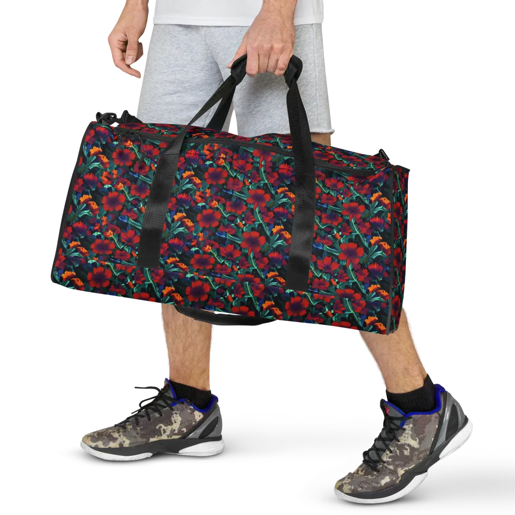 Crimson Jungle on Duffle Bag — Front print
