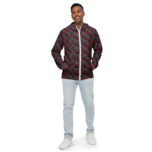Crimson Jungle on a Men's Windbreaker