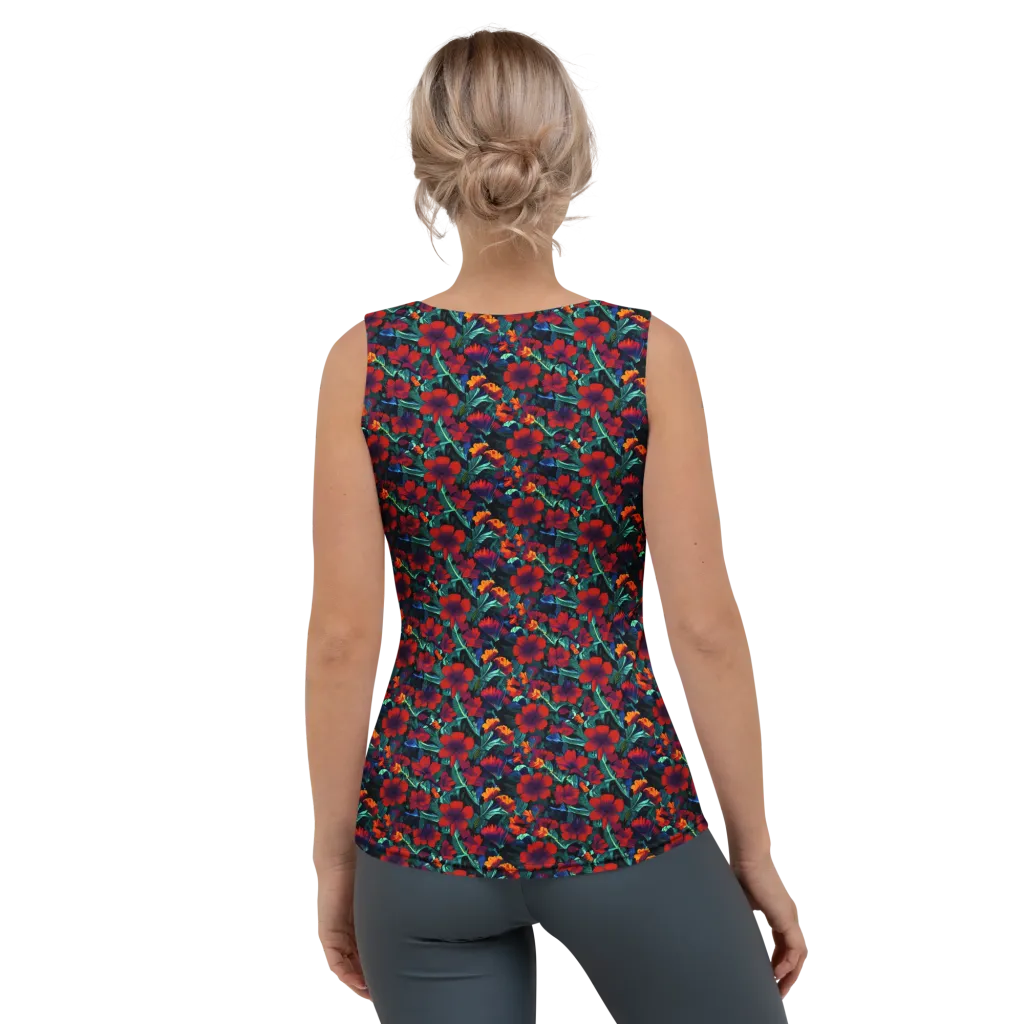 Crimson Jungle on Women's Tank Top — Back