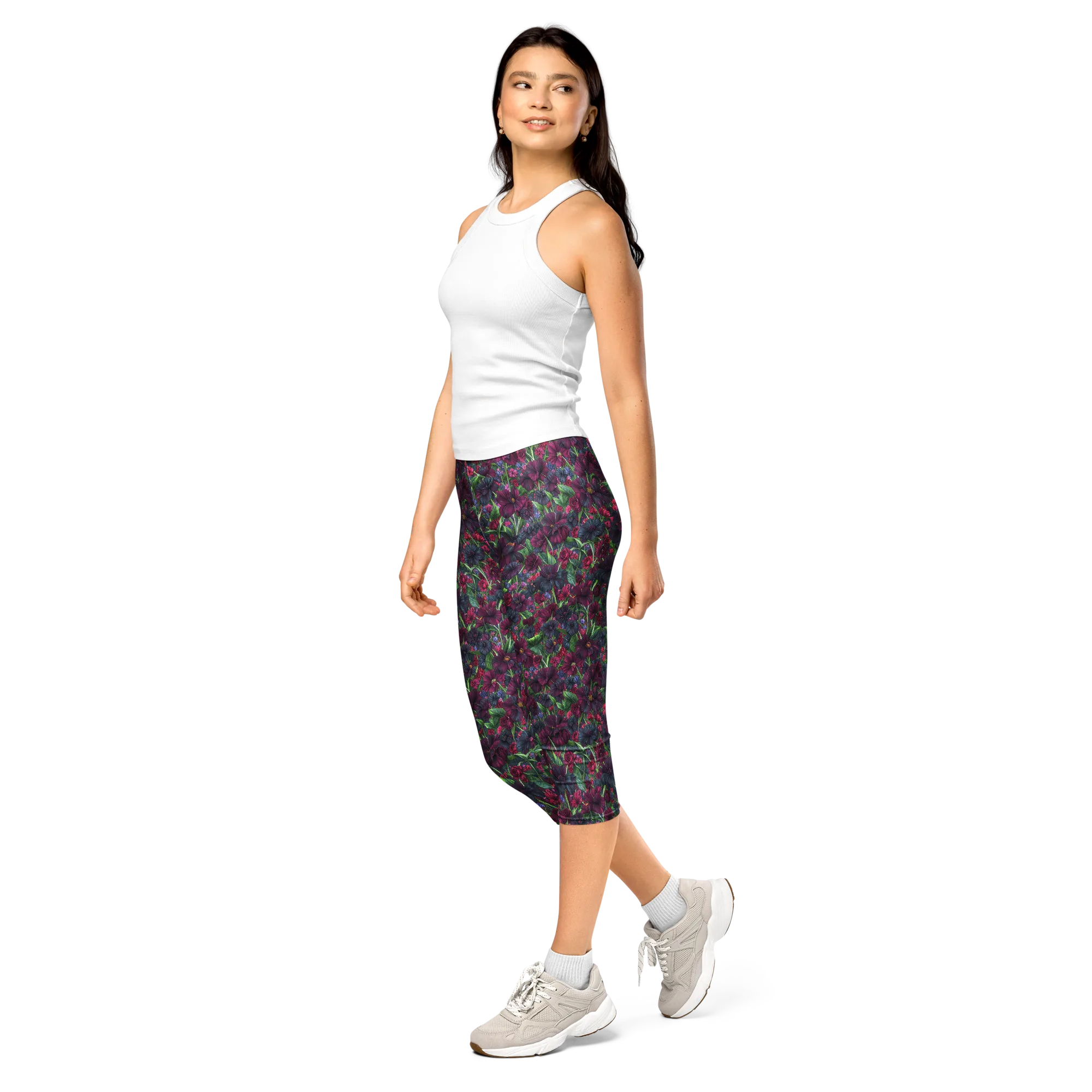 Velvet Night Garden on Capri Leggings — Print file