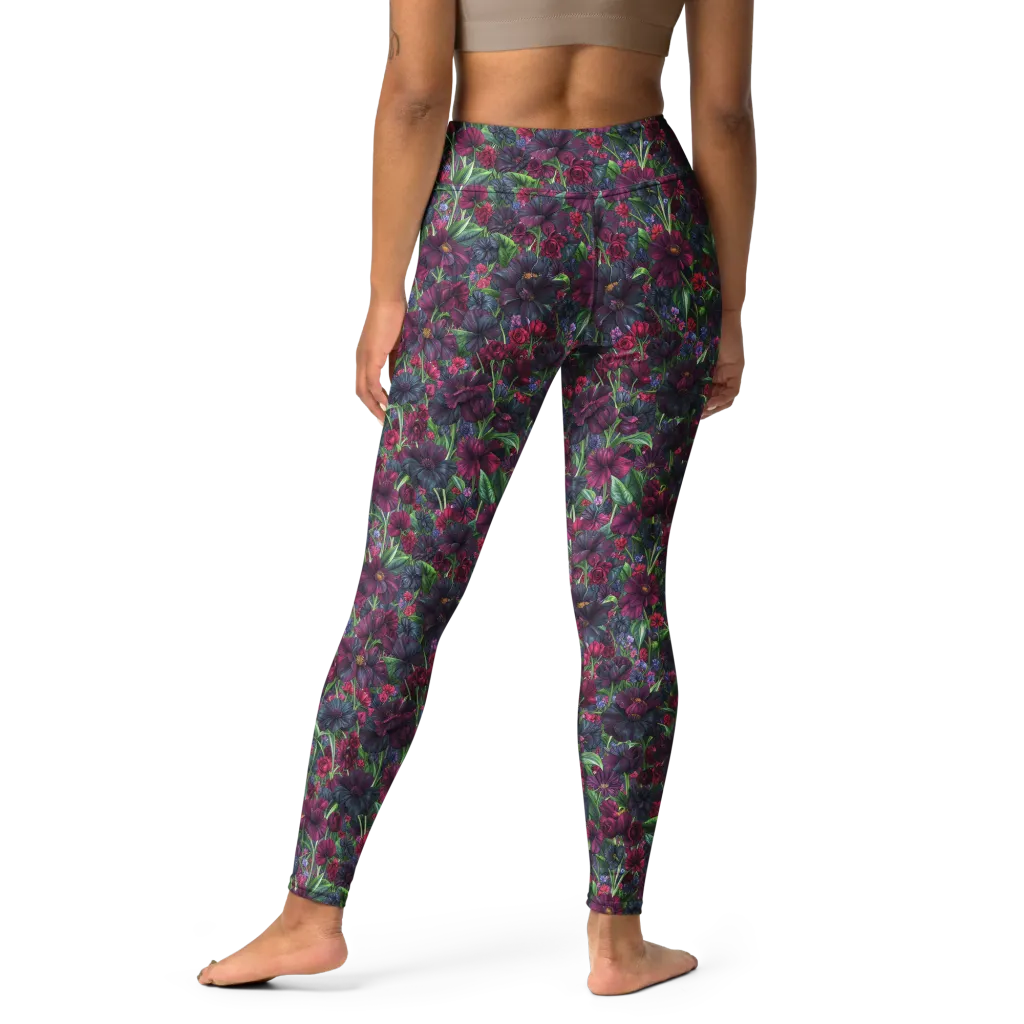 Velvet Night Garden on Yoga Leggings — Print file