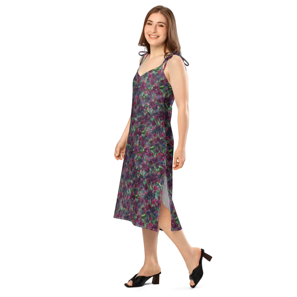 Velvet Night Garden on Slip Dress — Left Front