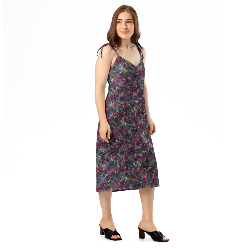 Velvet Night Garden on Slip Dress — Right Front
