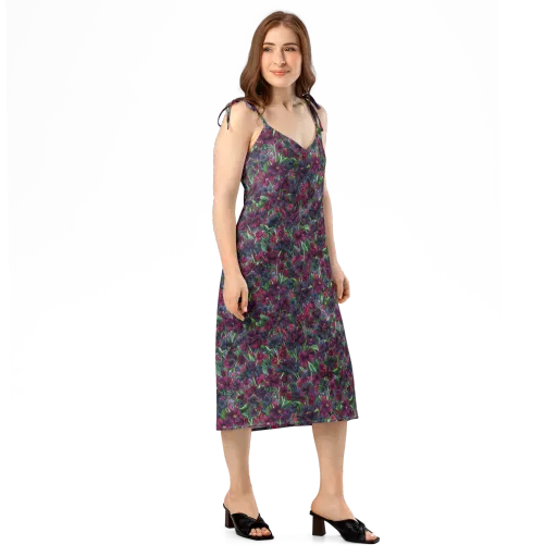 Velvet Night Garden on a Slip Dress