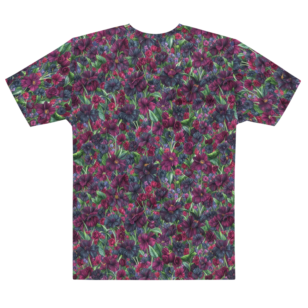 Velvet Night Garden on Men's Cotton Crew Neck T-Shirt — Front print