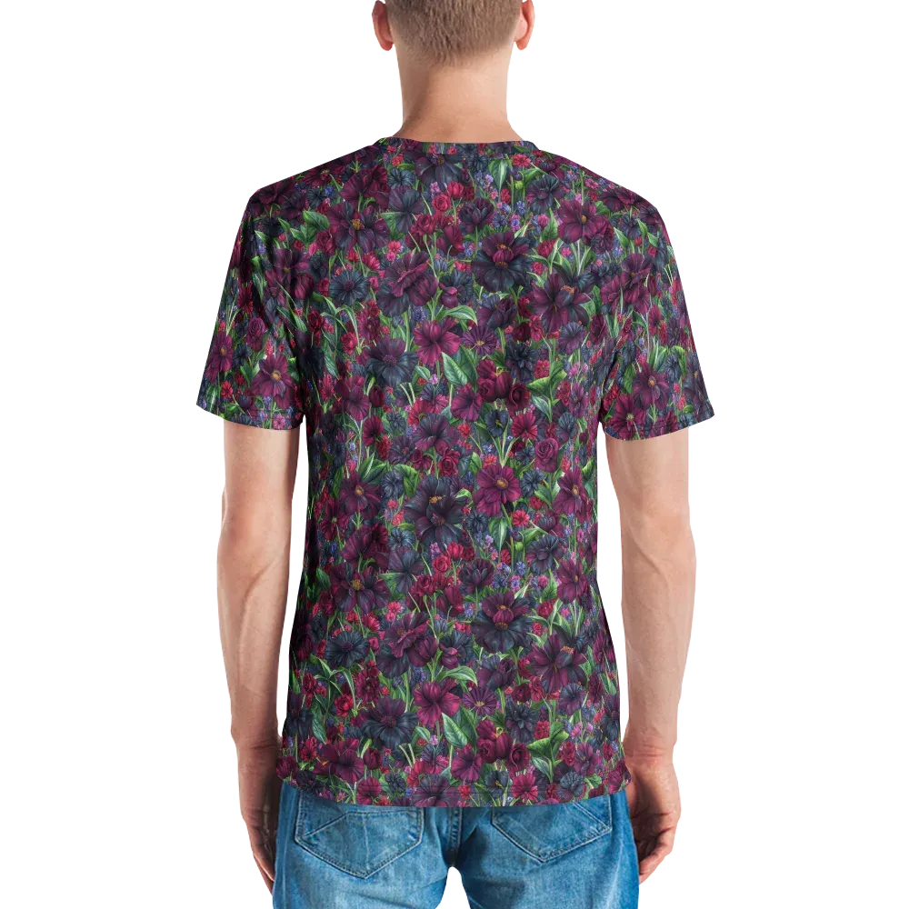 Velvet Night Garden on Men's Crew Neck T-Shirt — Back