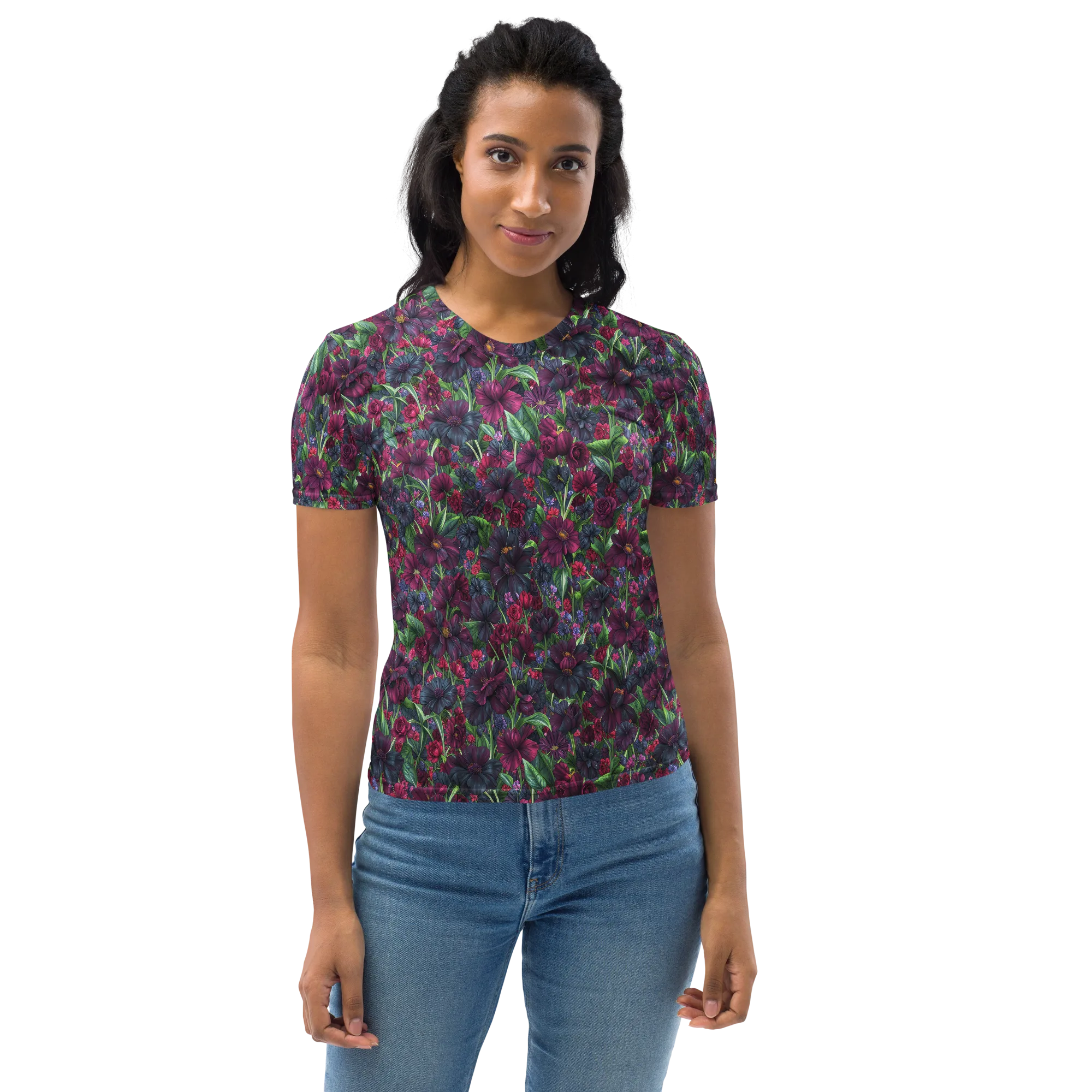 Velvet Night Garden on Women's Crew Neck T-Shirt — Print file