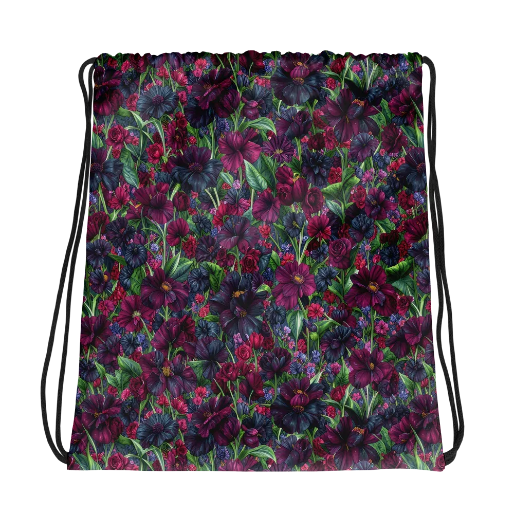 Velvet Night Garden on Drawstring Bag — Mockup