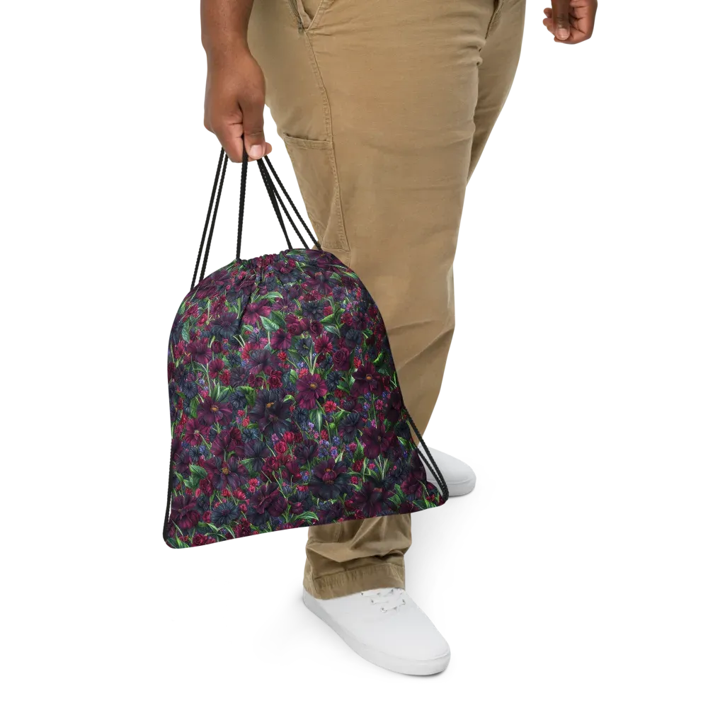 Velvet Night Garden on Drawstring Bag — Print file