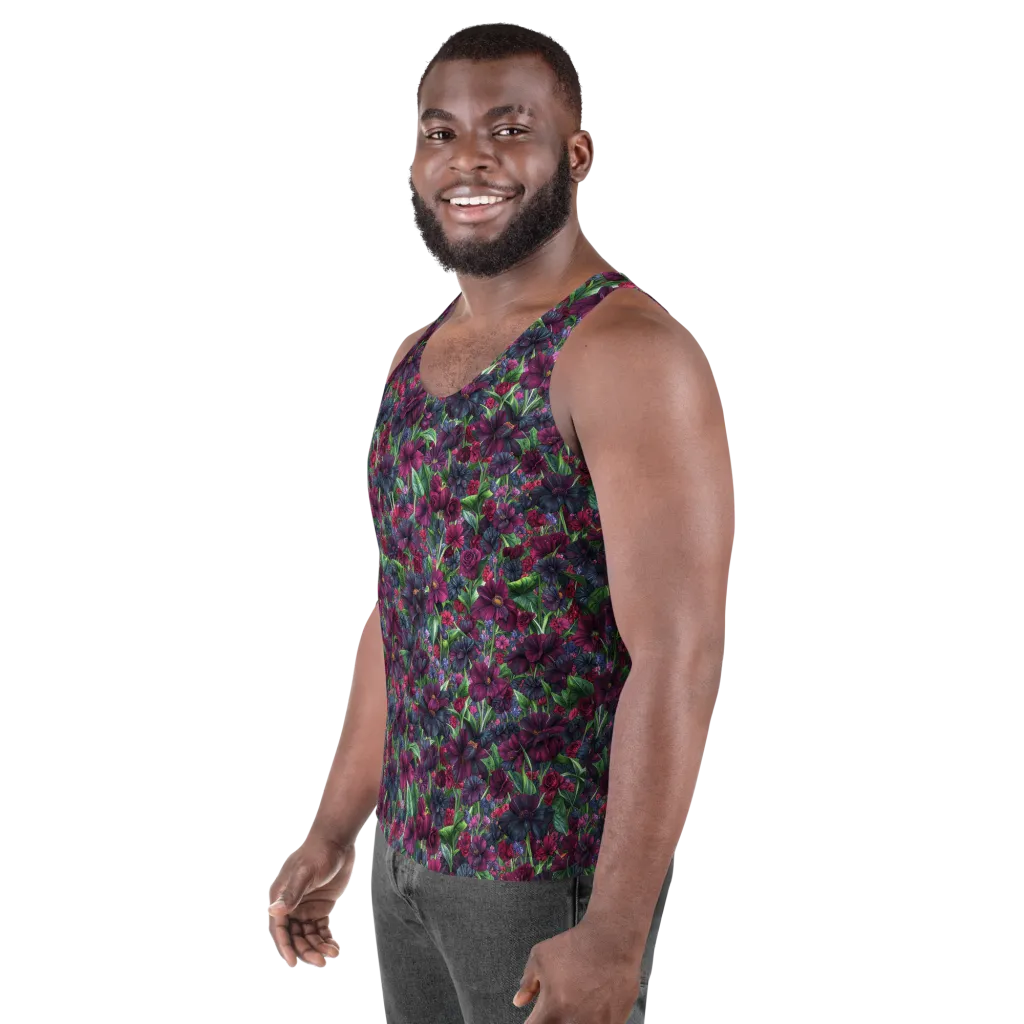 Velvet Night Garden on Men's Tank Top — Left Front