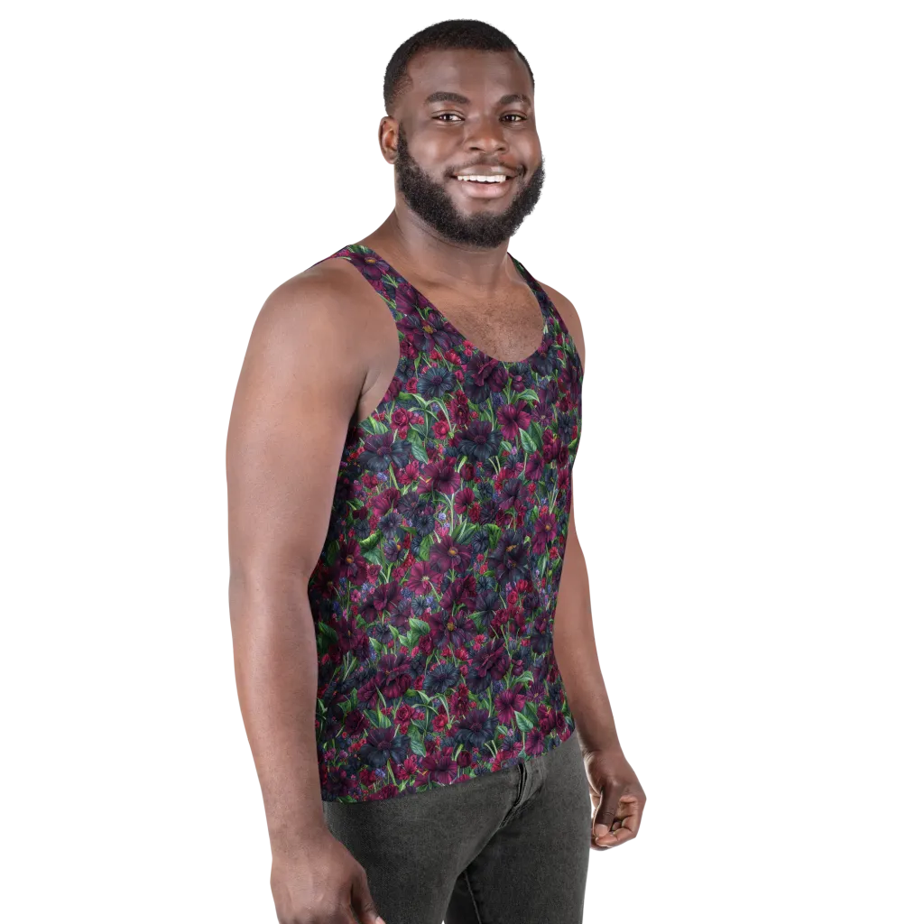 Velvet Night Garden on Men's Tank Top — Right Front