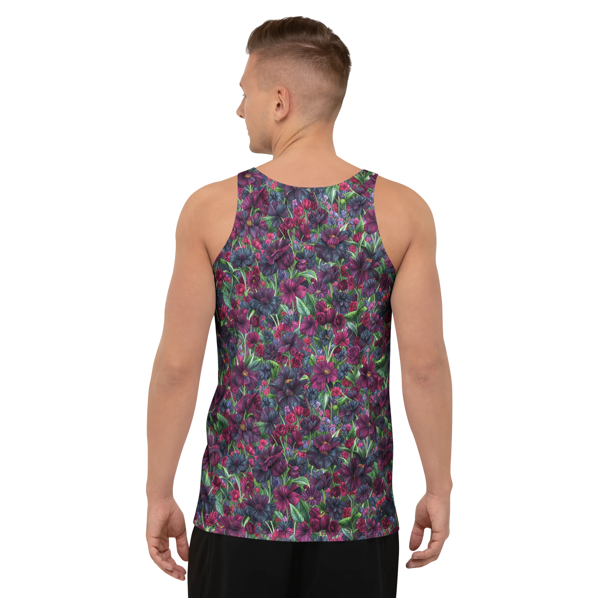 Velvet Night Garden on Men's Tank Top — Back print