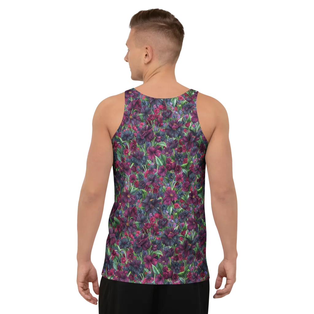 Velvet Night Garden on Men's Tank Top — Back print