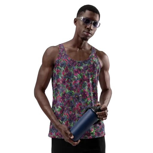 Velvet Night Garden on a Men's Tank Top