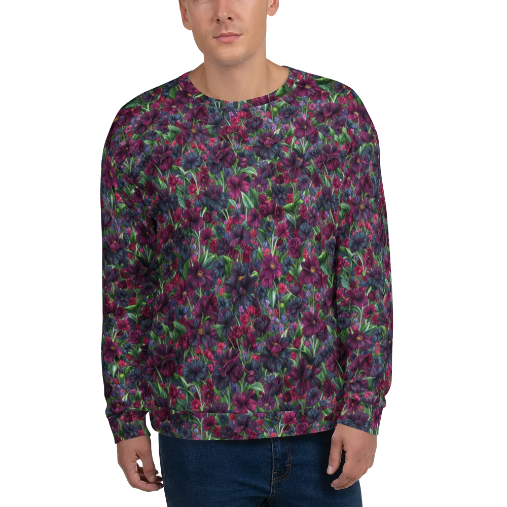 Velvet Night Garden on Sweatshirt — Front