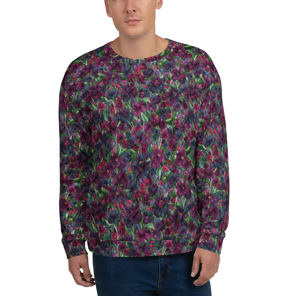 Velvet Night Garden on Sweatshirt — Front
