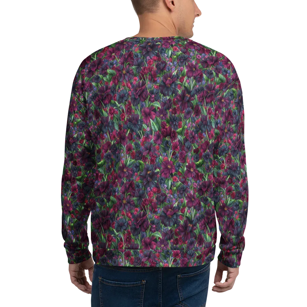 Velvet Night Garden on Sweatshirt — Back
