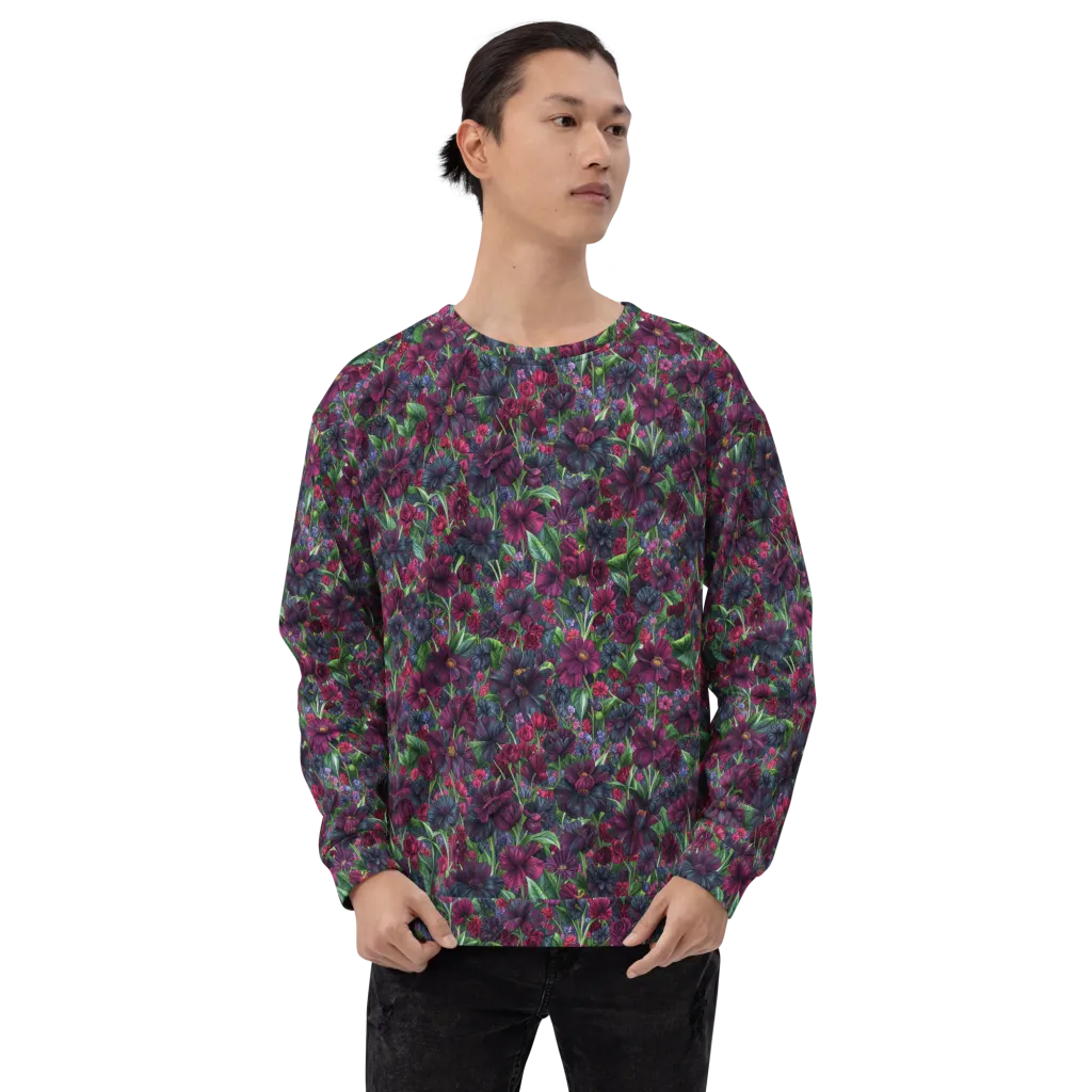 Velvet Night Garden on Sweatshirt — Front print