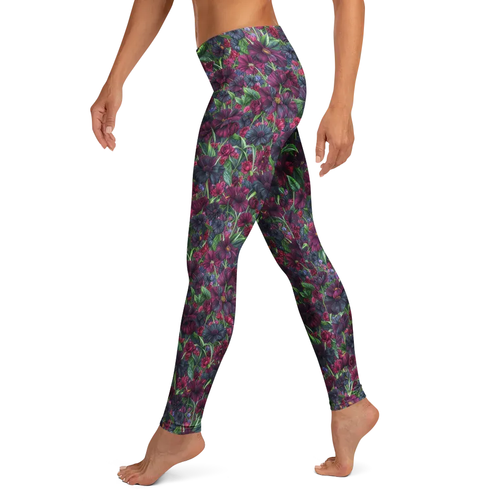 Velvet Night Garden on Leggings — Left