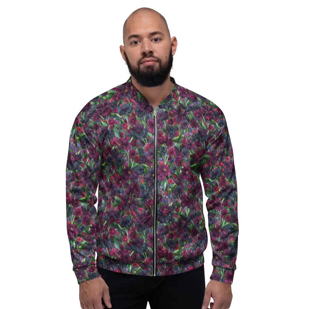 Velvet Night Garden on Bomber Jacket — Front