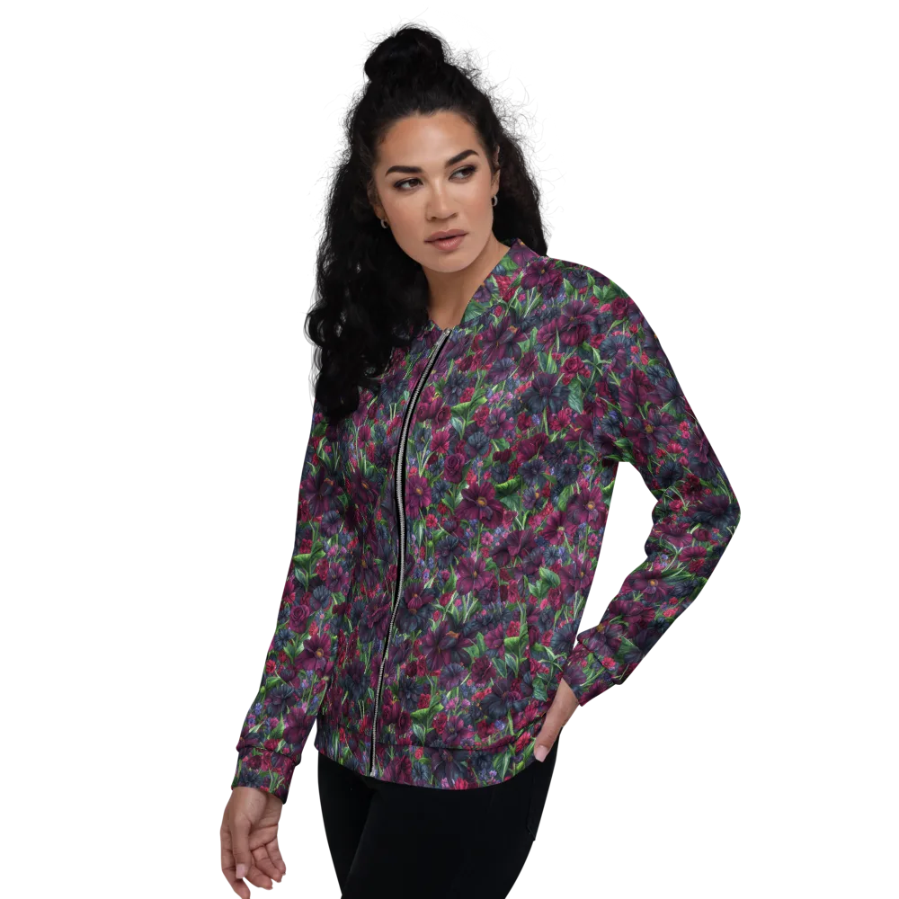 Velvet Night Garden on Bomber Jacket — Back print