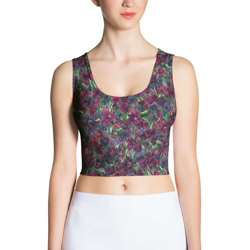 Velvet Night Garden on Crop Top — Front