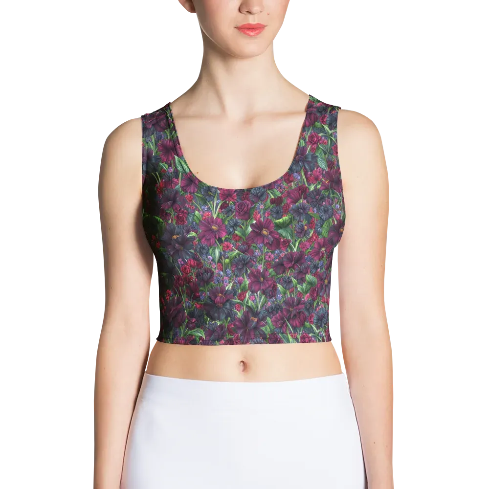 Velvet Night Garden on Crop Top — Front