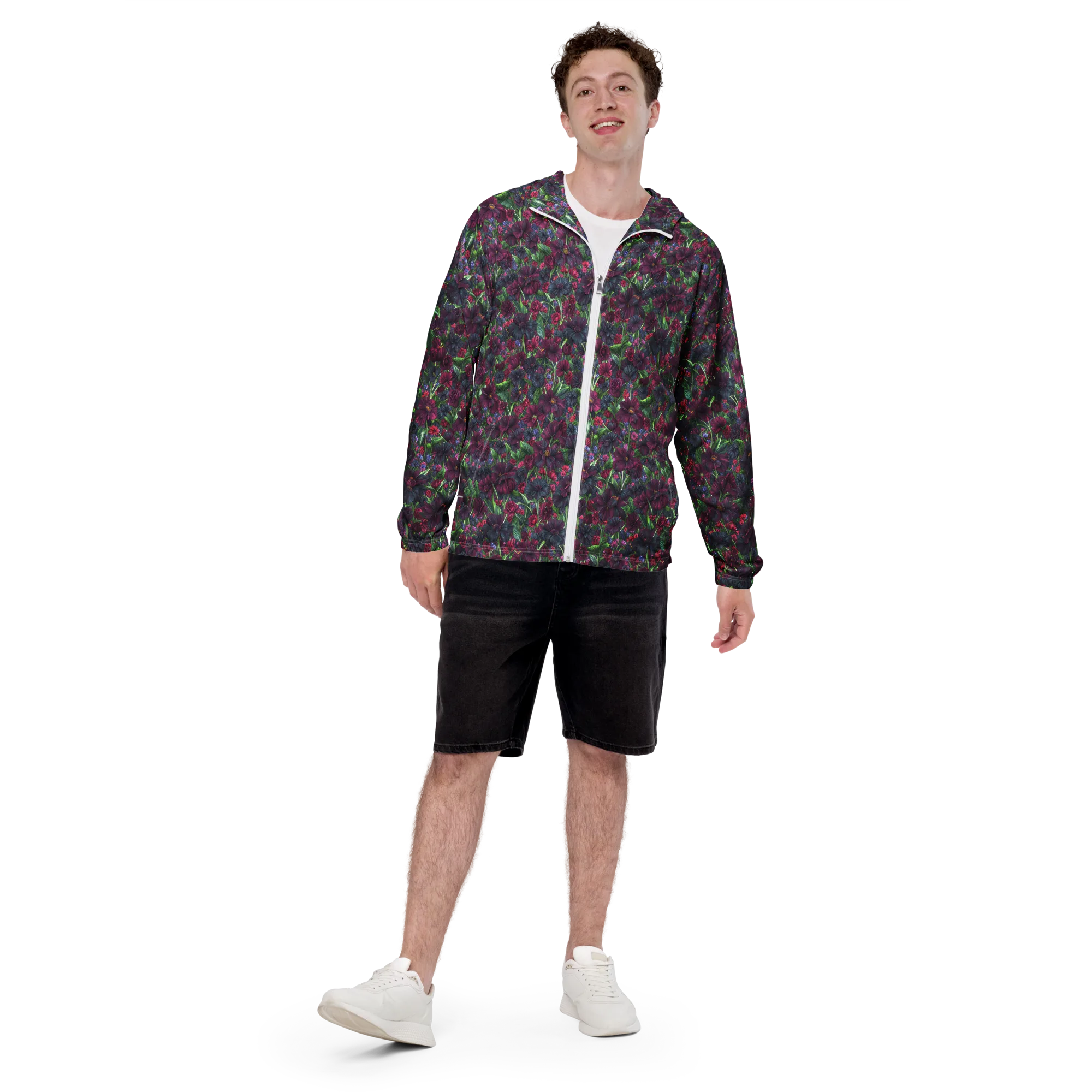 Velvet Night Garden on Men's Windbreaker — Front print