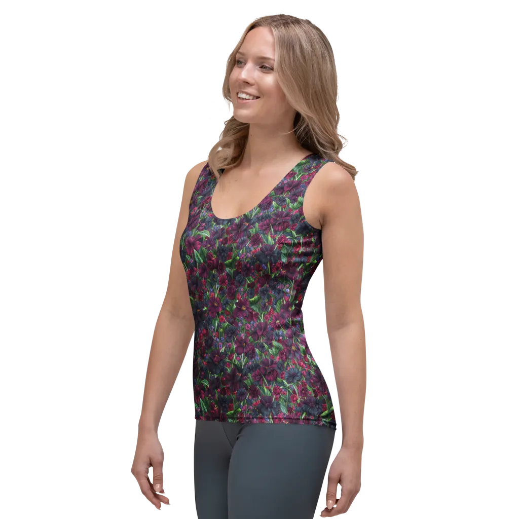 Velvet Night Garden on Women's Tank Top — Left Front