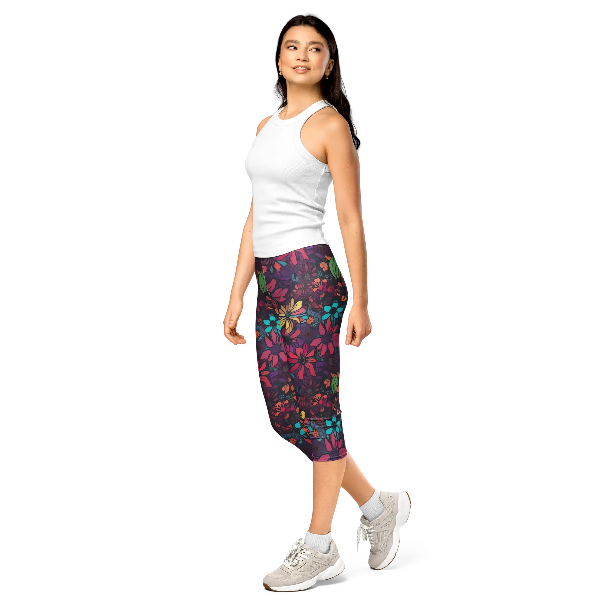 Neon Herbarium on Capri Leggings — Print file