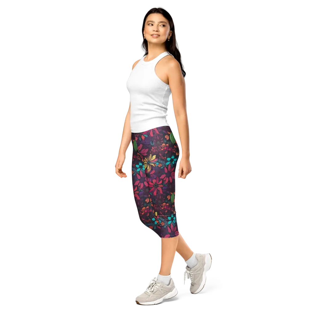 Neon Herbarium on Capri Leggings — Print file