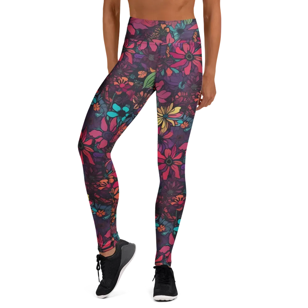 Neon Herbarium on Yoga Leggings — Front