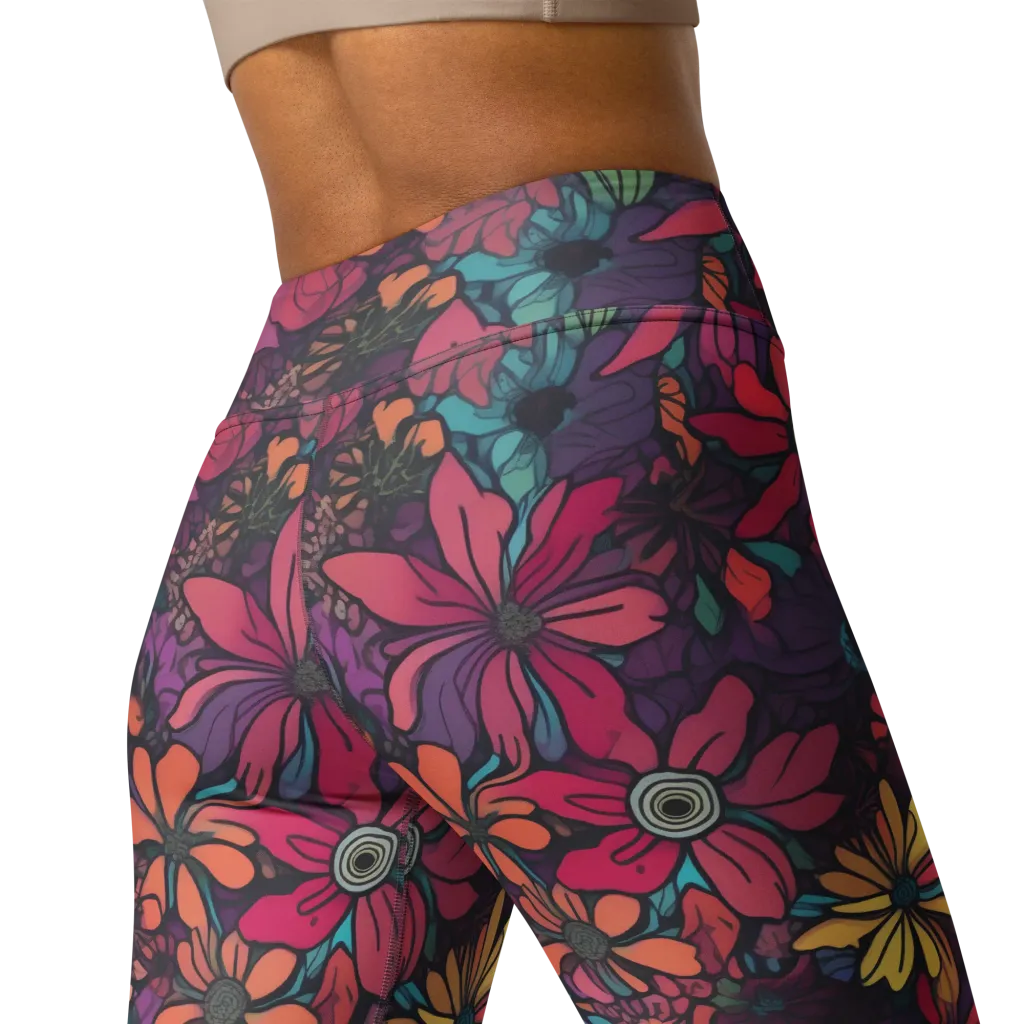 Neon Herbarium on Yoga Leggings — Back 2
